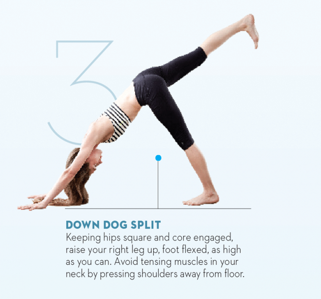 Tara-Stiles-yoga-workout-for-strength-donward-dog-split