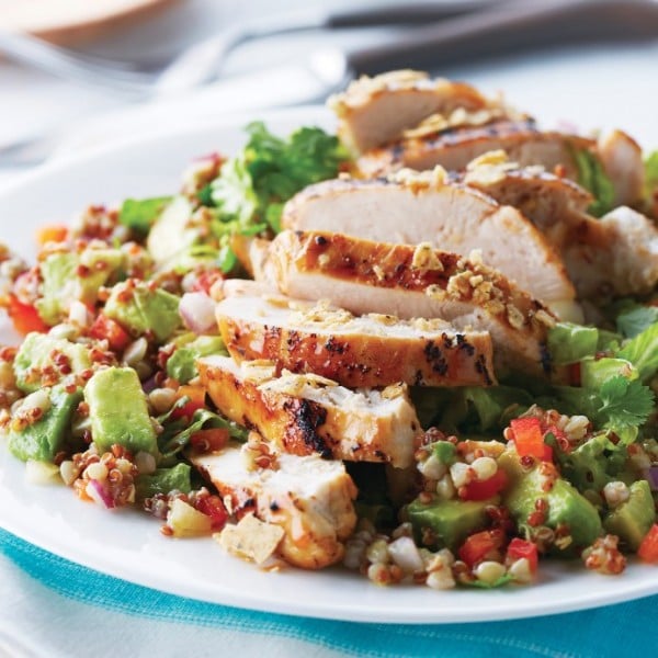 Grilled chicken on lime avocado quinoa salad - Chatelaine