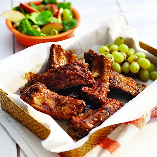 Barbecued "onion soup" ribs