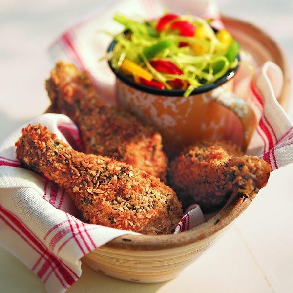 Tropical oven "fried" chicken