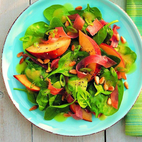 Peach & prosciutto salad