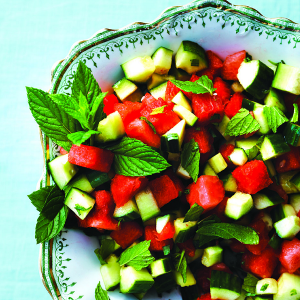Watermelon and cucumber salad recipePhoto by John Cullen