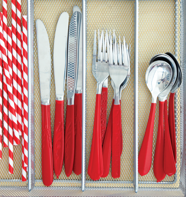 cutlery, red, home decor, craft