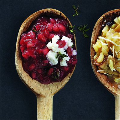 Beet-barley risotto with ricotta