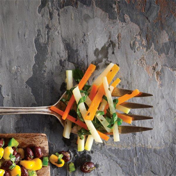 Roasted carrot salad with spicy lemon dressing