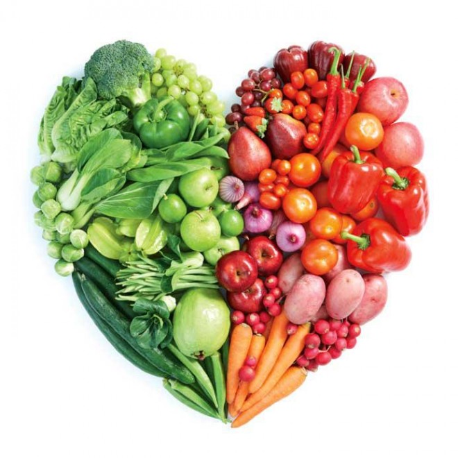 vegetables in shape of heart