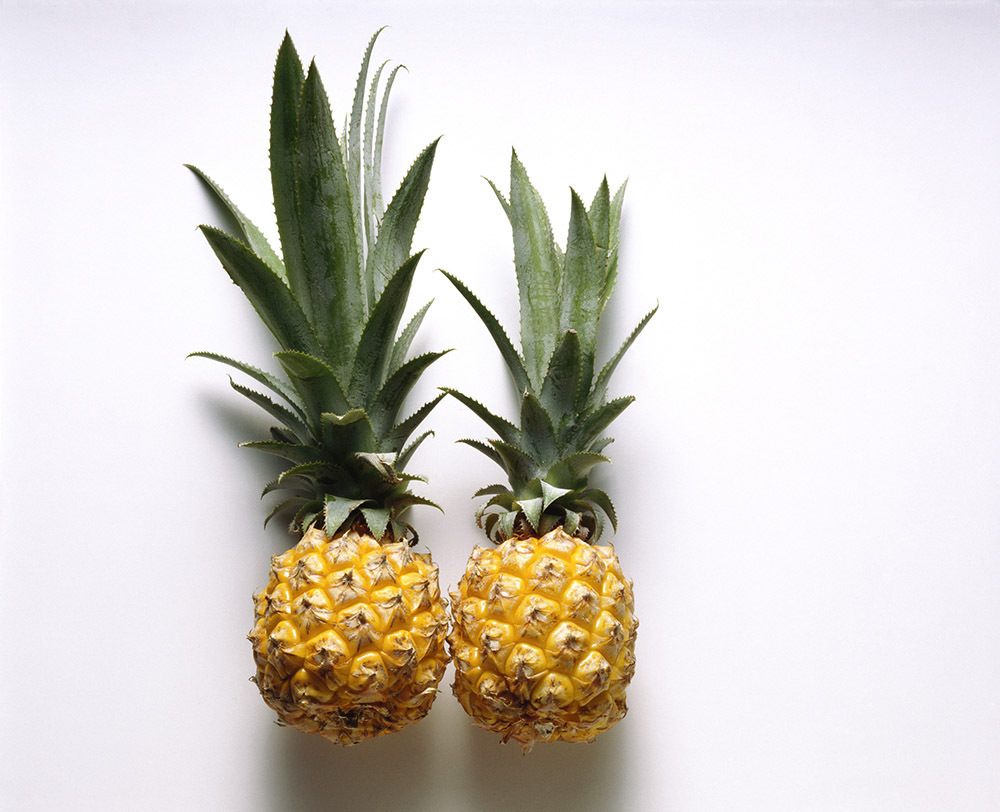 two pineapples