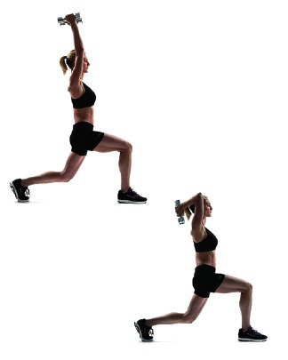Forward lunge & tricep extensions