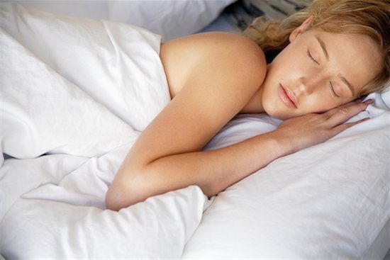 Woman sleeping early in the morning