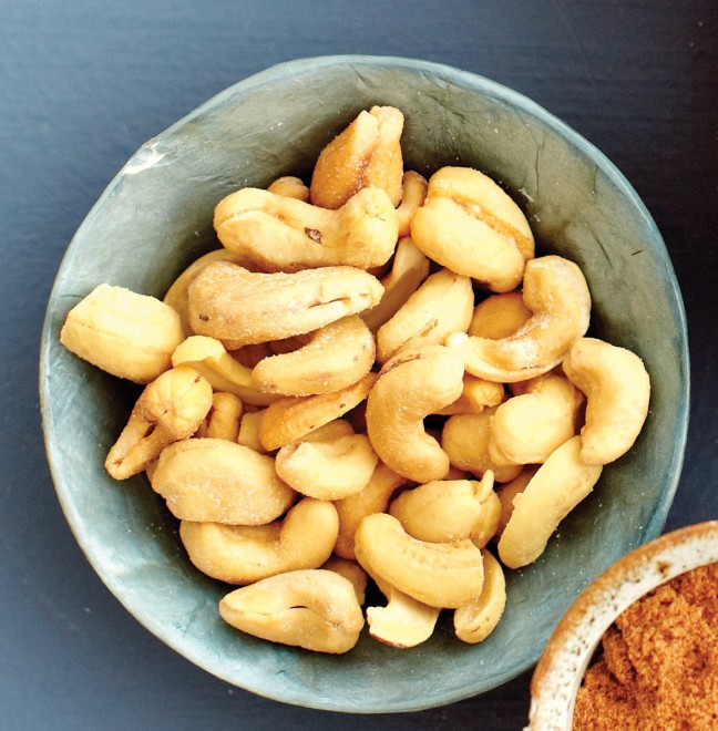 Bowl of roasted cashews