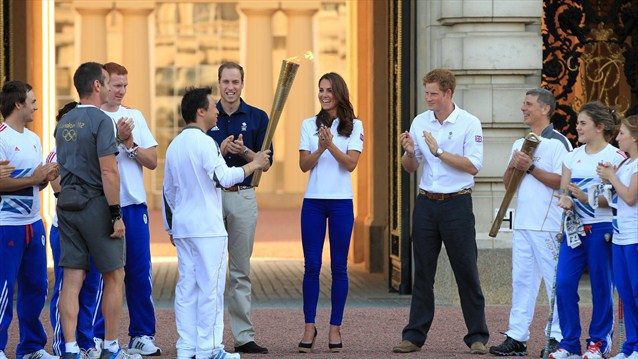Kate Middleton, Prince Harry, Prince William at Buckingham Palace