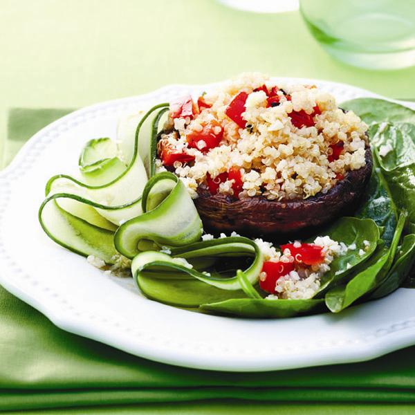 Grilled portobello-quinoa salad for Meatless Monday