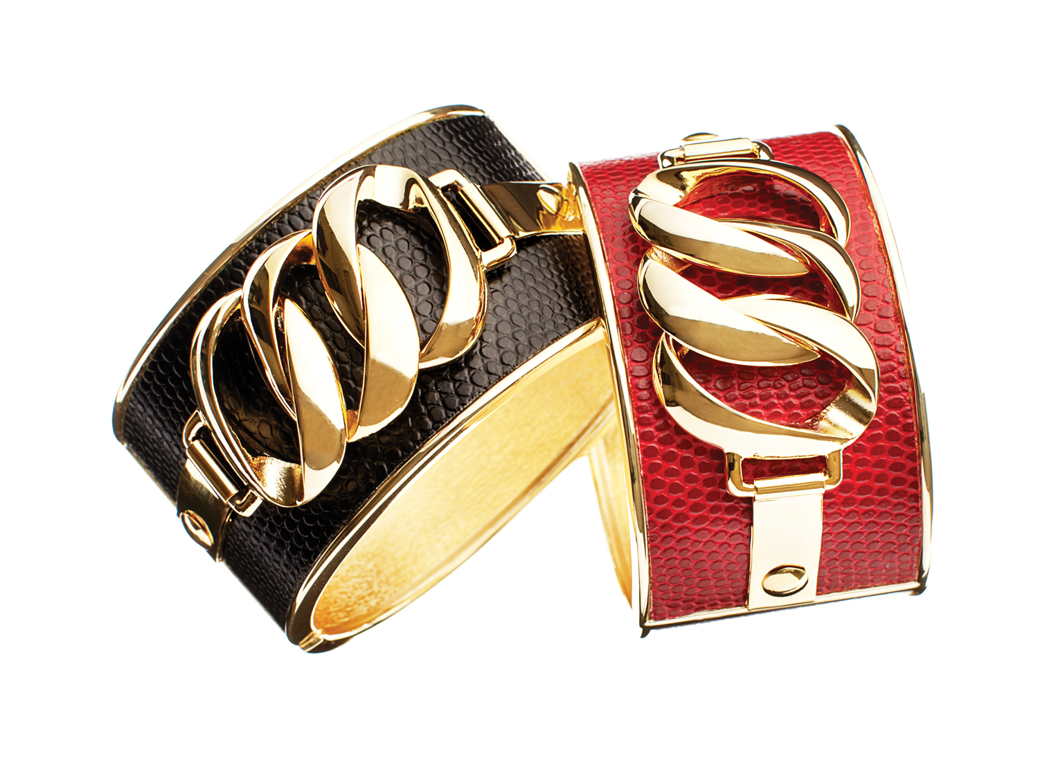 Red and black Laura cuffs