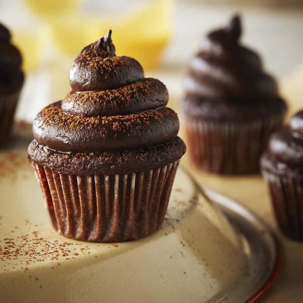 Chocolate cream mini cupcakes with avocado icing & quinoa