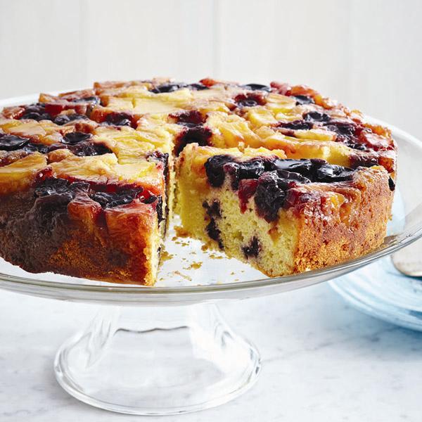 Upside-down pineapple and cherry cake