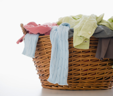 laundry basket of clothes