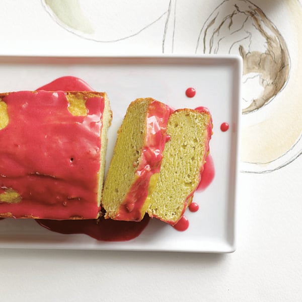 Avocado pound cake with raspberry glaze recipe