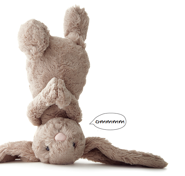 Stuffed bunny meditating, Feb 13, p104