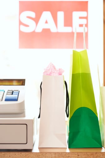 shopping bags sale cash register