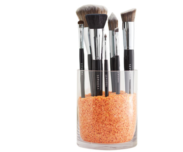 Sephora-makeup-brushes-in-glass-with-stones