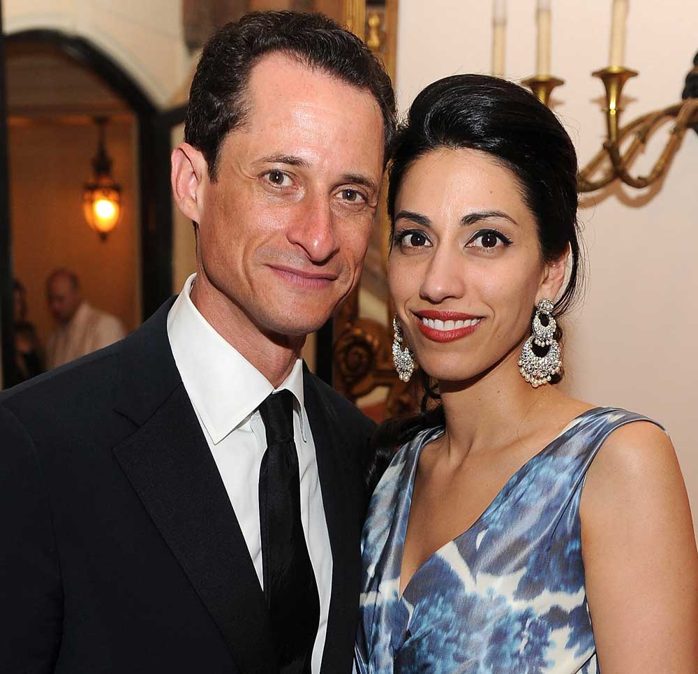 Seen here pre-scandal, Anthony Weiner and Huma Abedin attend the Bloomberg & Vanity Fair cocktail reception following the 2011 White House Correspondents' Association Dinner