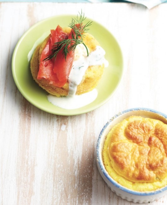 Goat cheese soufflé with salmon and dilled cheese sauce recipePhoto by Roberto Caruso