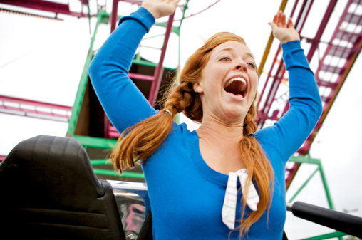Woman on a Roller Coaster