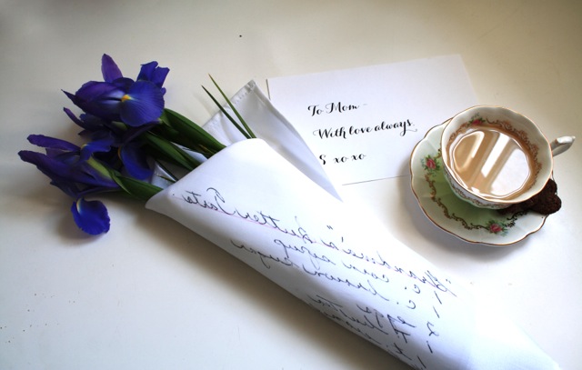 DIY tea towel and recipe craft for Mother's Day