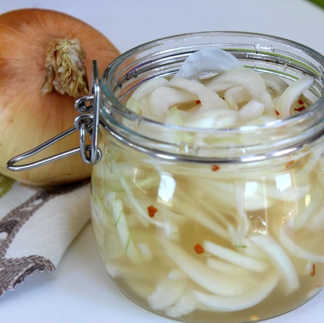 Quick-pickled Vidalia onions