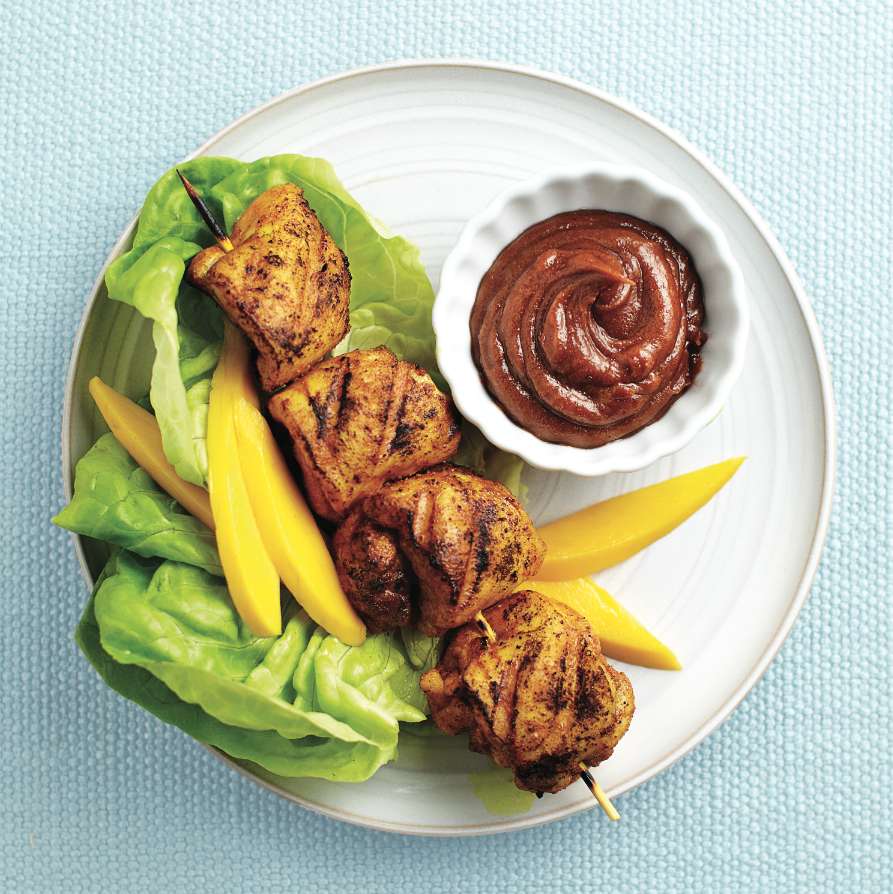 Chicken and mango lettuce cups