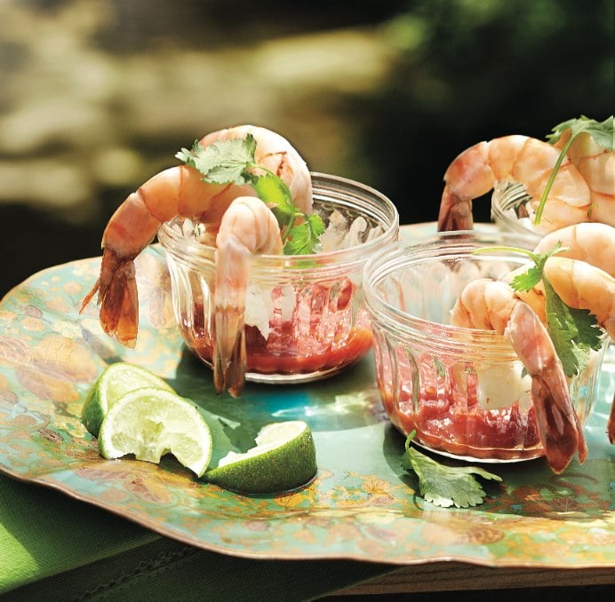 Ginger wasabi shrimp cocktail