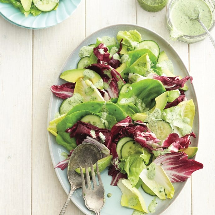 pesto and bibb lettuce salad