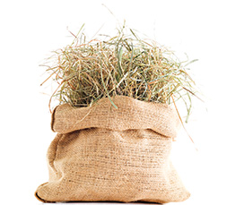 Straw bag of hay