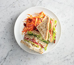 Vegetarian clubhouse sandwich