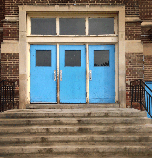 front-of-school-stairs-middle-grade-school
