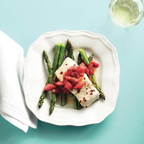 Dinner plan: Roasted halibut with rhubarb-bacon jam