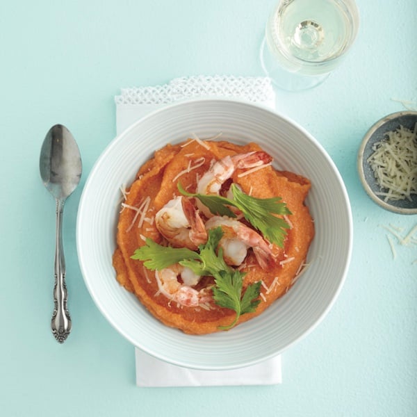 Rosy shrimp and grits