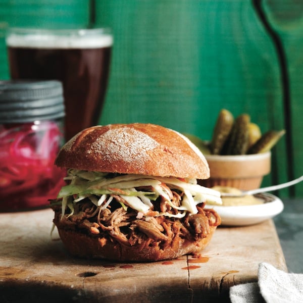 Pulled pork with ginger-bourbon sauce