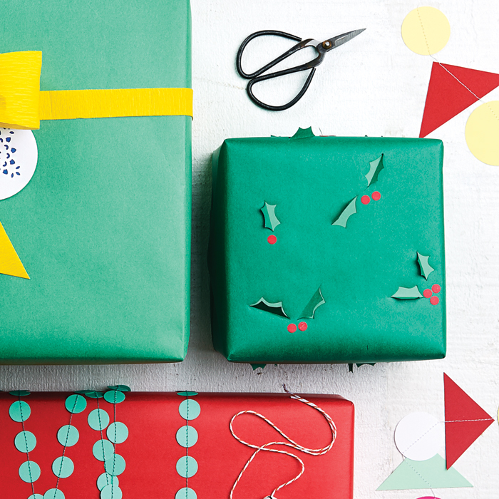 How to make your own DIY holly wrapping paper