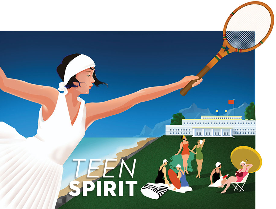 teen spirit tennis illustration boston girl kathryn macnaughton