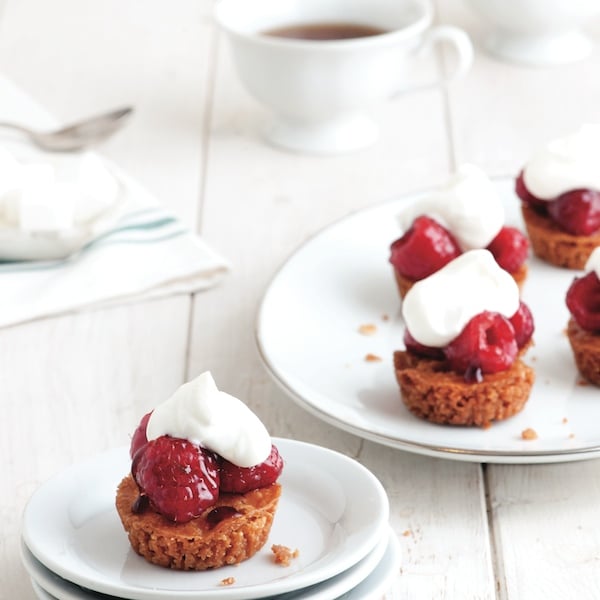 Ballymaloe almond tarts with raspberries