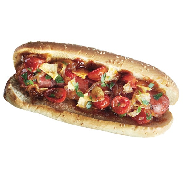 Spanish tomato bravas hot dog