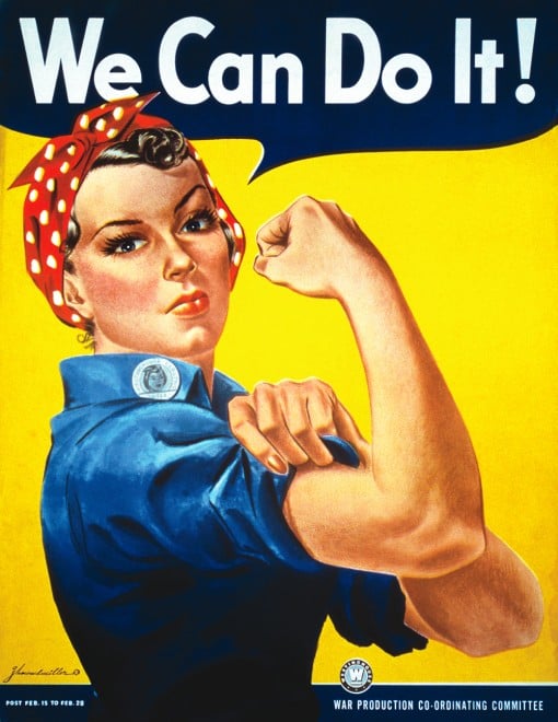 Rosie the riveter poster. Symbol of feminism and feminists