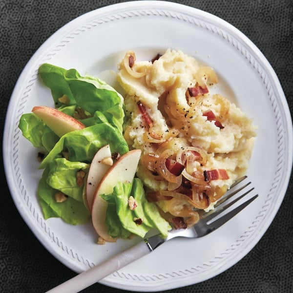 Bacon colcannon with apple salad