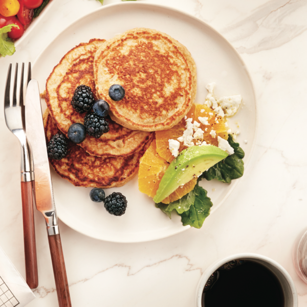 Protein-packed whole wheat pancakes