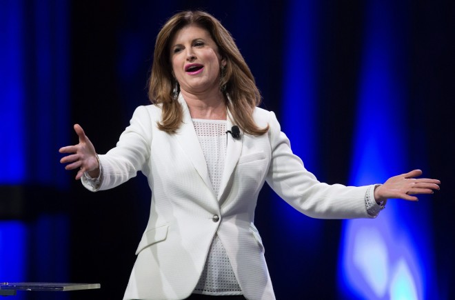 Interim Conservative Leader Rona Ambrose gestures while speaking to delegates during the 2016 Conservative Party Convention in Vancouver, B.C. on Thursday May 26, 2016. THE CANADIAN PRESS/Darryl Dyck