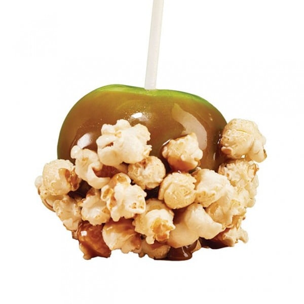 Caramel apples with popcorn