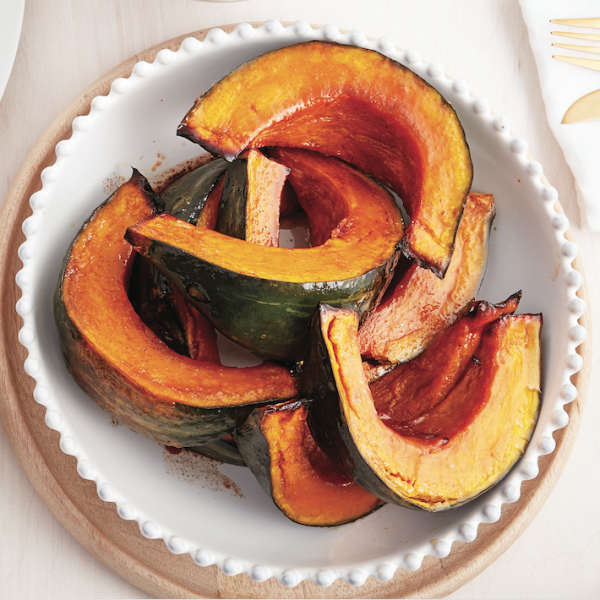 Roasted vegetable kabocha squash with sugar and spice
