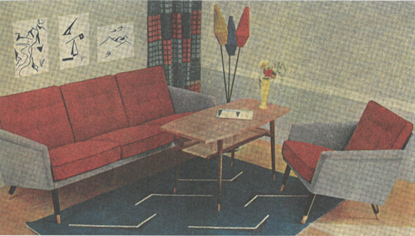<p><strong>1950s</strong></p>
<p>IKEA advertised furniture in 1948 but the first IKEA catalogue as we know it came out in 1951. Founder Ingvar Kampard wrote all the copy himself until the early 1960s. This was the best-selling suite according to the 1958 catalog.</p>
