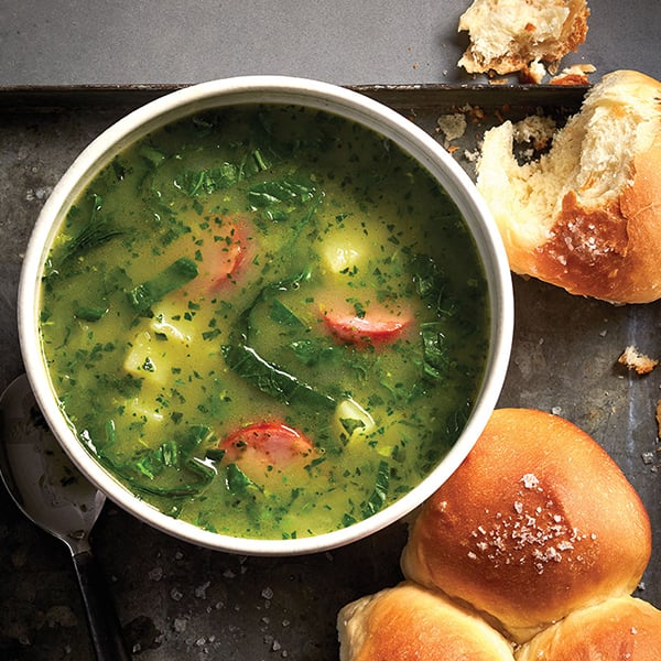 Portuguese kale and potato soup (caldo verde)